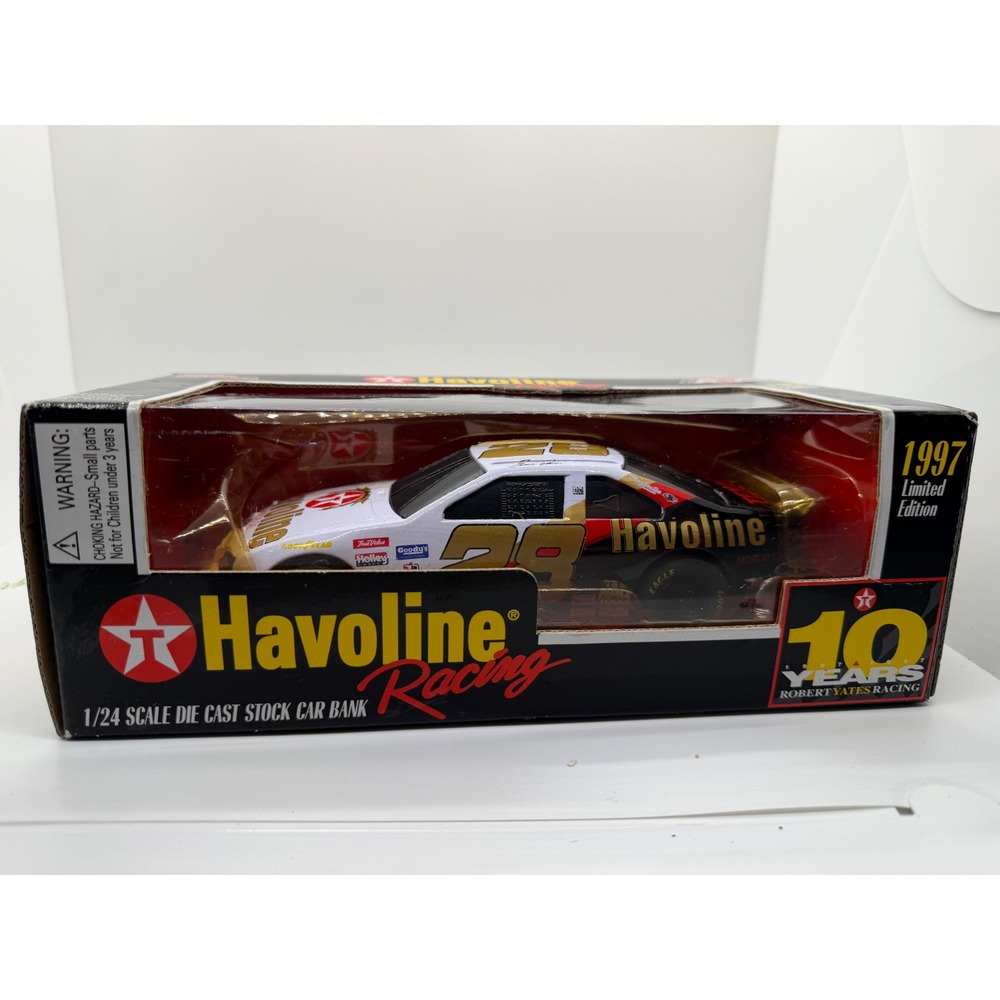 Racing Champions Stock Car Bank Unisex 1/24 White Good 1997 Ernie Irvan Havoline